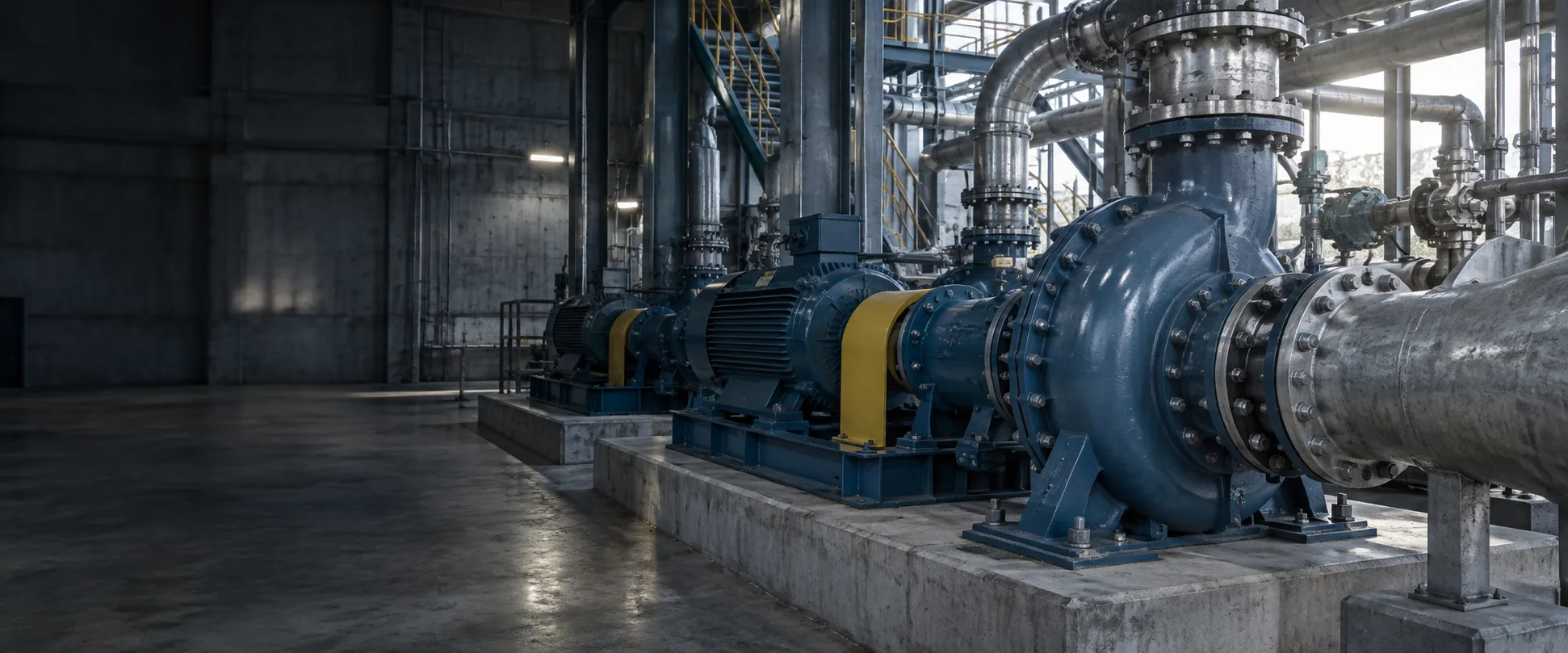 Industrial pumping equipment and pipework